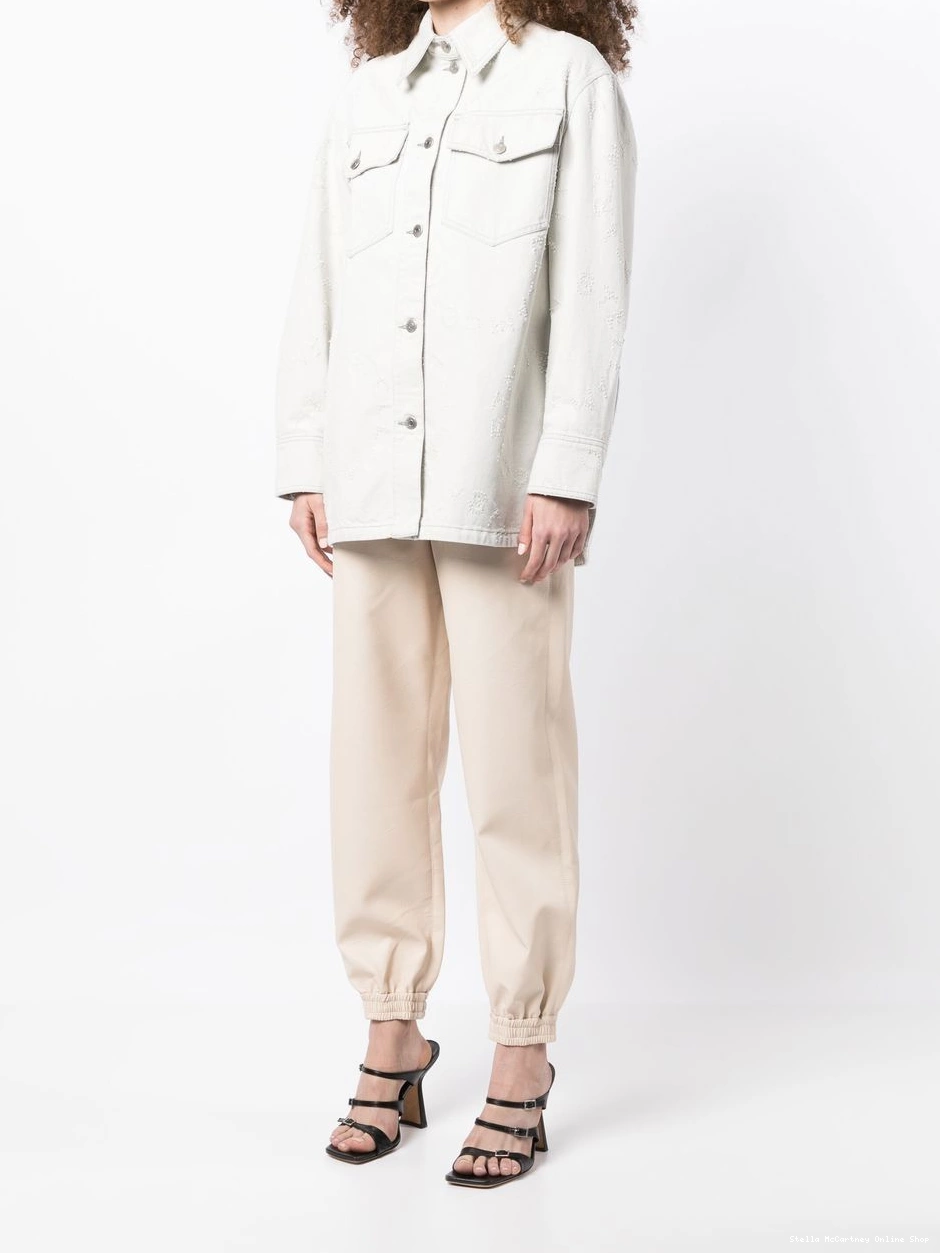 Cheap Stella Women McCartney embroidered-detail denim shirt 0825